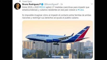 Tuit del Canciller de Cuba