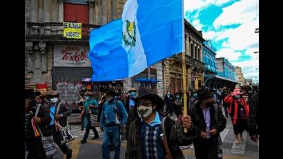 Protestas en Guatemala demandando la renuncia del presidente  Alejandro Giammattei