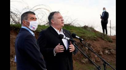 Pompeo se desplazó al viñedo de Psagot, entre Jerusalén y la ciudad palestina de Ramala, escoltado por un importante dispositivo militar.