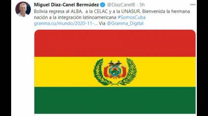 Twitter oficial del Presidente cubano, Miguel Díaz-Canel.