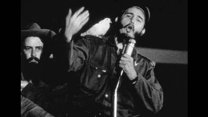 Fidel Castro en Ciudad Libertas el 8 de enero de 1959