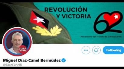 Cuenta oficial del Presidente cubano en la red social Twitter.
