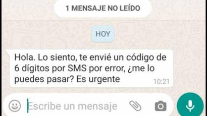 Estafa a través de WhatsApp