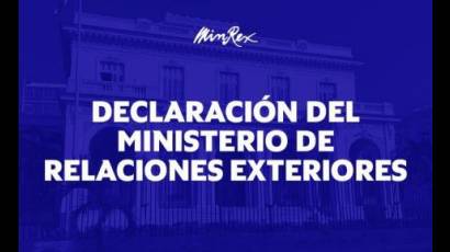 Declaración del Ministerio de Relaciones Exteriores