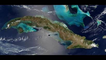 Mapa satelital de Cuba