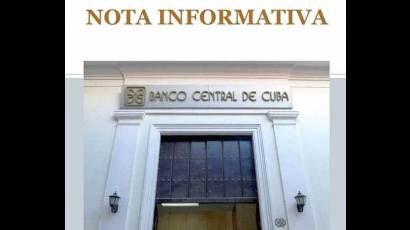 Nota Informativa del Banco Central de Cuba