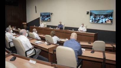 Este sábado tuvo lugar desde el Palacio de la Revolución un encuentro virtual con colaboradores de brigadas médicas cubanas