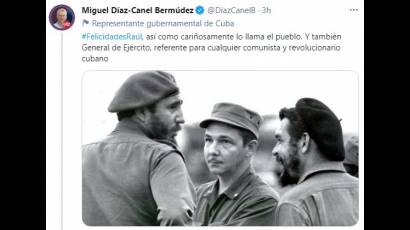 Perfil oficial en Twitter de Miguel Díaz-Canel Bermúdez