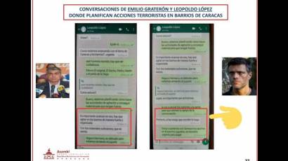 El líder de la Asamblea Nacional mostró capturas de chats del líder opositor venezolano Leopoldo López
