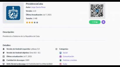 App Presidencia Cuba