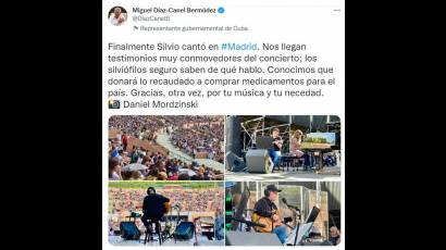 Tuit del Presidente Miguel Díaz-Canel Bermúdez