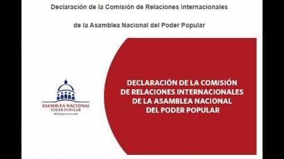 Declaración de la Comisión de Relaciones Internacionales