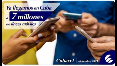 Cuba llega a 7️ millones de líneas móviles