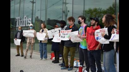 Protesta en la universidad de Tufts, Estados Unidos