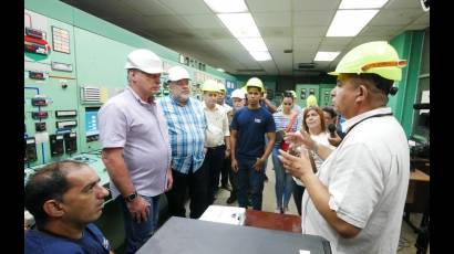 Visita de Miguel Díaz-Canel a la Central Termoeléctrica Otto Parellada