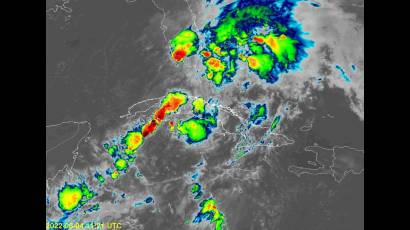 Imagen infrarroja de lluvias sobre Cuba