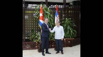 Encuentro del canciller cubano Bruno Rodríguez Parrilla con su homólogo de Serbia, Nikola Selaković