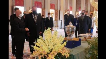 Encuentro de Su Majestad Norodom Sihamoni, rey de Cambodia, con el Primer Ministro de Cuba