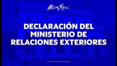 Declaración del Ministerio de Relaciones Exteriores