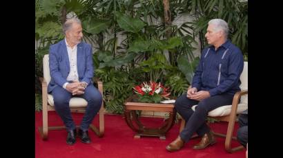 Presidente de la República, Miguel Díaz-Canel Bermúdez,  sostuvo este martes un encuentro con Jorge Neme, secretario de Planificación del Desarrollo y la Competitividad Federal de Argentina