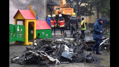 Helicóptero se estrelló contra un edificio en Ucrania