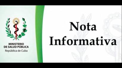 Nota informativa del Ministerio de Salud Pública