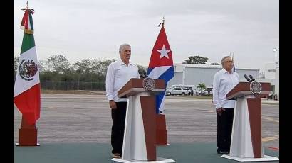 El Presidente de México, Andrés Manuel López Obrador, recibió en Campeche al Presidente cubano, Miguel Díaz-Canel Bermúdez.
