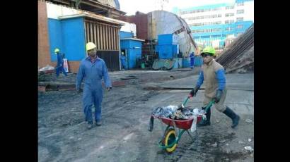 Labores de recuperación en Termoeléctrica Guiteras