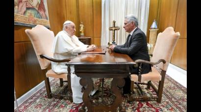 Díaz-Canel con el Papa Francisco