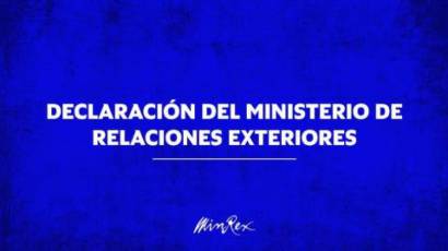 Declaración del Ministerio de Relaciones Exteriores
