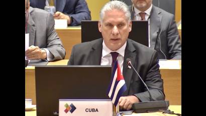 Presidente Díaz-Canel formula discurso en Cumbre UE-Celac