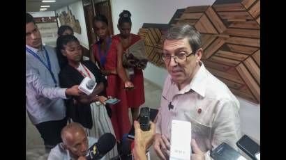 Canciller cubano ofrece declaraciones este viernes desde el Palacio de Convenciones