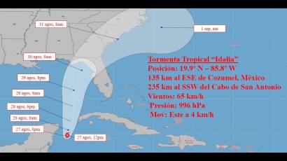 Depresión Tropical se convierte en la Tormenta Tropical Idalia.