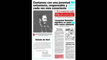 Primer número del periódico Juventud Rebelde