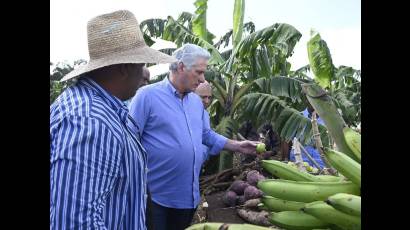 Visita del Presidente cubano a Cabaiguán, en Sancti Spíritus