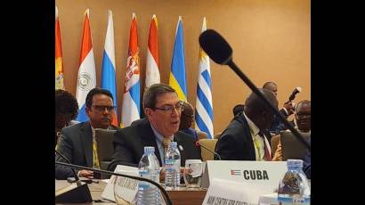 Bruno Rodríguez Parrilla, ministro de Relaciones Exteriores de la República de Cuba, en la Reunión Ministerial Preparatoria de la XIX Cumbre del Movimiento de Países No Alineados