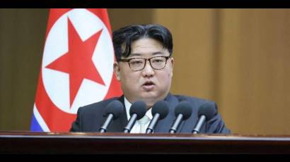 Kim Jong-un durante una sesión de la Asamblea Nacional