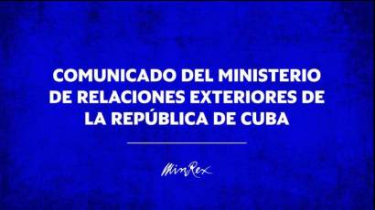 Comunicado oficial del Ministerio de Relaciones Exteriores