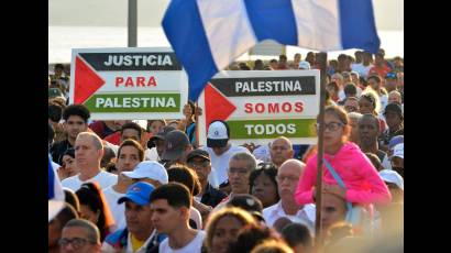 Concentración popular en apoyo al pueblo de Palestina