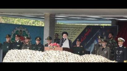 Presidente de Irán, Seyed Ebrahim Raisi, en su discurso en el Día del Ejército