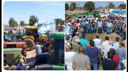 Productores rurales de Chaco realizaron tractorazo de protesta