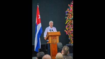 Presidente Miguel Díaz-Canel en el acto