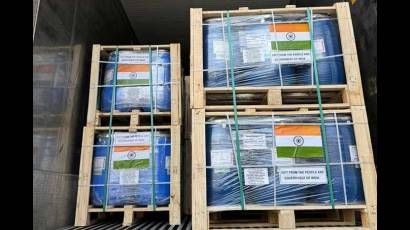Envío de materia primera para medicamentos desde la India a Cuba