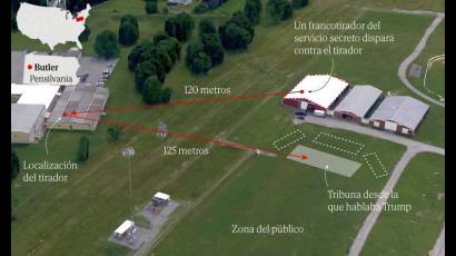 Mapa del área donde ocurrió el atentado