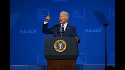 Biden habló ante la Convención Nacional de la NAACP.