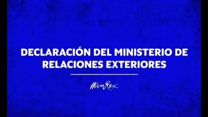 Declaración del Ministerio de Relaciones Exteriores