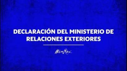 Declaración del Ministerio de Relaciones Exteriores
