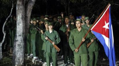Desembarco simbólico del yate Granma