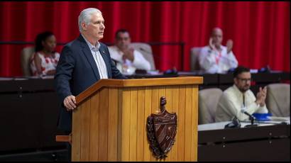 Miguel Díaz-Canel en la clausura del 7mo. Período Ordinario de Sesiones de la Asamblea Nacional del Poder Popular, en su 10ma. Legislatura