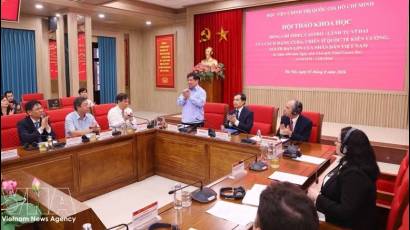 En el encuentro estuvo el embajador de Cuba en Vietnam, Rogelio Polanco Fuentes.